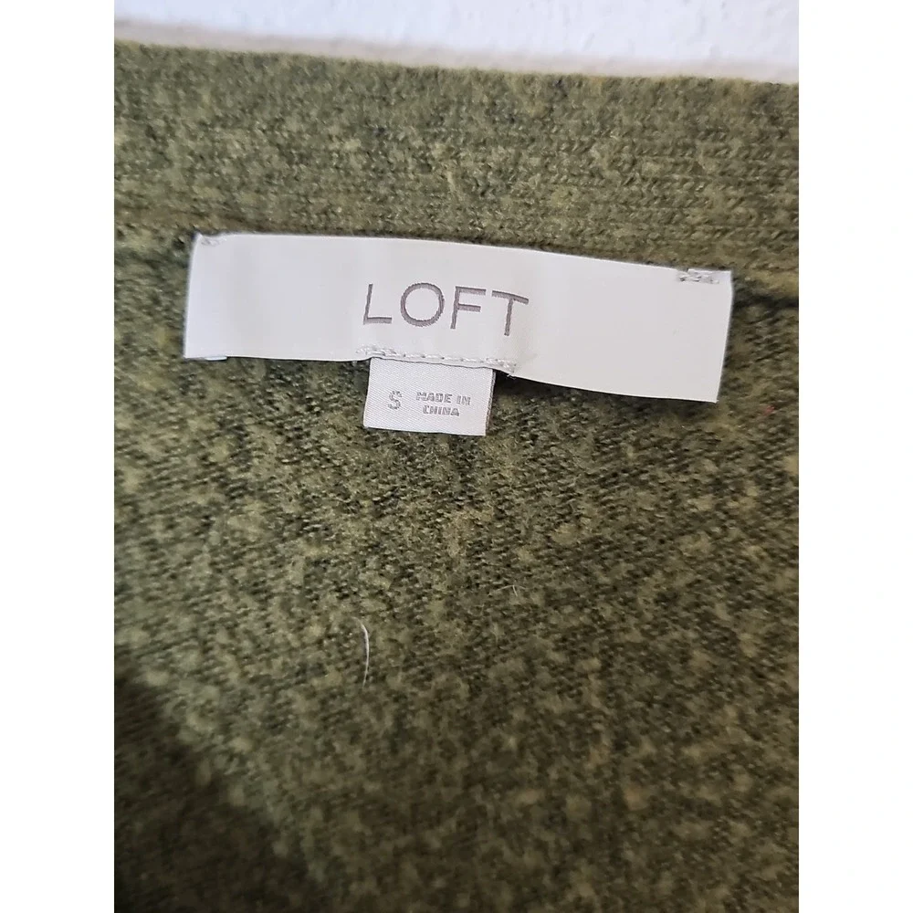 Ann Taylor LOFT Pullover Sweater Knit‎ S Green Long Sleeves Warm Soft